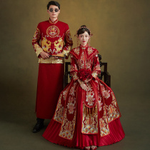Xiuhe uniform bride 2021 New Chinese wedding dress wedding dress dress dress Dragon Phoenix coat toast show kimono summer