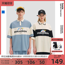 (Doraemon) bosie 2022 summer T-shirt new short-sleeved POLO male couple stitching POLO shirt