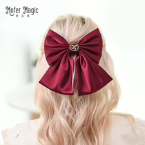 Meifei Mai bow spring clip top clip girl plated 14k real gold tide all-match Japanese and Korean hairpin hair accessories headdress