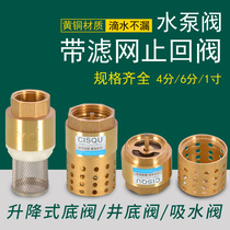 All copper pump pump bottom valve 4 minutes 6 minutes 1 inch water pipe check valve reverse check valve door with filter screen