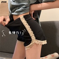 Big Code Fat Sister Mm Anti Walking Light Ice Silk Beating Bottom Pants Women Spring Summer 2021 New Inner Hitch Wearing Lace Side Shorts
