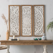 Japanese-style style living room entrance sofa background wall retro Wall Wall decorative painting Moroccan B & B pendant