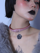 Sword blue leather goods niche design leather eye beads choker collar bracelet fog wax red personality tide jewelry