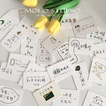 Wooden drop body not long for meat Creative lomo message cards hand painted blessings The wish list of literary fresher wishes