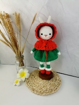 Beauty hand-made wool hook Little Red Riding Hood Maid Rabbit finished hand-woven cloak cloak rabbit cute delivery base