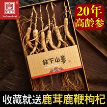 Wild Ginseng Northeast Ginseng Forest Ginseng Dry Ginseng 20 Years Changbai Mountain Wild Ginseng Laoshan Ginseng Liquor Whole Bend Gift Box