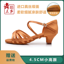 Sansa professional Latin dance shoes Soft-soled medium heel beginner girl Adult soft-soled practice Rumba Cha cha dance shoes