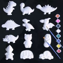 Childrens handmade diy educational toys Ceramic white embryo coloring plaster doll painting kindergarten creative production