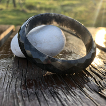 Featured black chicken pendant natural female jadeite jade bracelet ice glutinous variety bracelet black thin strip round imperial concubine live broadcast is not refundable