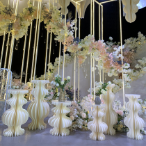 Wedding folding Roman column Paper column Cylindrical paper art road lead curve Dessert table Window decoration booth Wedding props