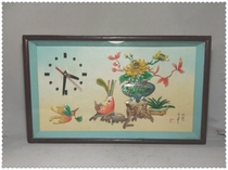 Exquisite floral shell carving painting electronic clock
