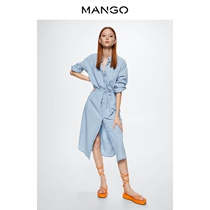 MANGO Womens Dress Fall Winter 2022 New American Fashion Denim Style Shirt Dress