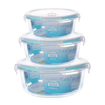 Special glass crisper round fresh Bowl microwave oven special lunch box glass bowl with lid