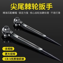 Tip tail ratchet wrench 6-angle two-way fast labor-saving pinion automatic socket multi-function fast-acting ratchet tool