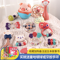 Newborn baby toy hand bell can bite puzzle early education 4 teether more than 6 months 3 female baby 0 a 1 year old 2