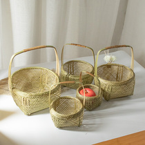 Handmade bamboo products bamboo basket egg storage vegetable basket picking bamboo basket home bamboo woven products small bamboo basket