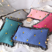 Buckwheat shell millet shell pillow core sand washing quilted pillow embroidered craft pillow quilted small pineapple pillow long square pillow core