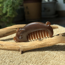 (Support re-inspection)Xishi Xinjiang Hetian Jade Natural jade mountain material minced sugar Yufeng comb pendant