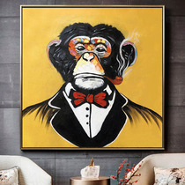 Hand-painted oil painting personality gorilla decorative painting kaws trend abstract animal pattern hanging painting bedroom large mural