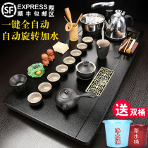 Zisha tea set set home set living room light luxury solid wood tea tray full automatic one tea table simple Tea Sea