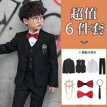 Childrens suit suit plus velvet boy dress spring and autumn piano performance clothing summer Small Host clothing boy suit