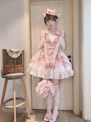 taobao agent Fuchsia dress, elegant small princess costume, Lolita style, Lolita Jsk