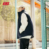 KIKS original tide brand autumn and winter style white magnolia mens and womens street stand collar down warm zipper couple vest