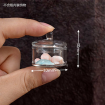 Glass products diameter 3cm bamboo jar doll house mini candy snack jar miniature kitchen furniture accessories