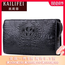 KAILIFEI fashion new crocodile leather long clutch mens handbag large capacity business clutch