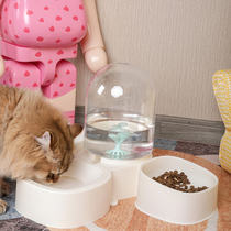 Small mustard strict selection of mangosteen water dispenser feeder cat Dog Pet Bowl cat double bowl automatic water outlet