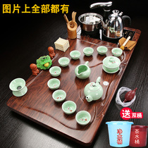 Tea set set home automatic tea table integrated kung fu tea cup purple sand ceramic living room set solid wood tea tray