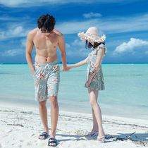 Couple wear 2021 swimsuit new summer fashion womens one-piece skirt small chest gathered thin sexy mens beach pants