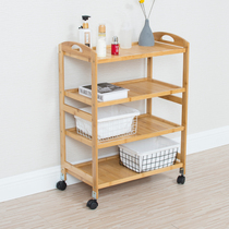  Beauty trolley Beauty salon special tool car shelf Bamboo solid wood ear picking hair salon nail salon locker