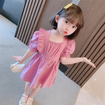 Korean girls dress summer new net red female baby summer children fly sleeve princess skirt child foreign style