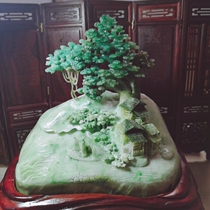 Dushan jade ornament Jade peony tree landscape Bird cow horse pen holder Inkstone Paperweight Golden Toad Pixiu Ruyi ornament