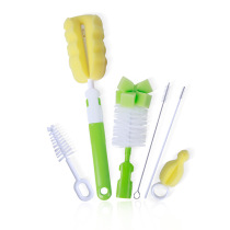 Plant baby bottle brush set 6-piece baby pacifier brush bottle brush sponge strong brush easy to use