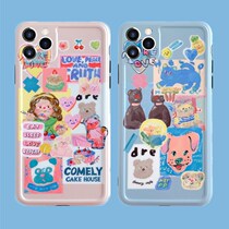 Apple 13pro original mobile phone case Blue Label sticker xr xs All-inclusive for iphone11 anti-drop