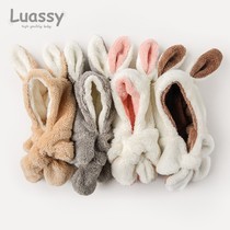 luassy baby hat autumn and winter baby cute girl baby ear collar children scarf one hat man
