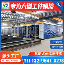 Mobile telescopic spray booth rail telescopic spray booth electric industrial large automatic folding environmental protection equipment