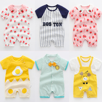 Baby one-piece clothes Newborn summer short-sleeved romper 0 female baby summer clothes Male 1 year old 6 thin models 3 months toddlers