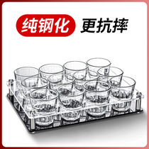 Tempered glass bar ktv beer cup household set creative lettering octagonal custom logo anti-drop