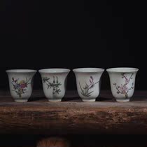 Glaze pin ming bei wen xiang bei Cup s mei lanjut ju Jingdezhen kung fu tea ceramic retro blue-and-white