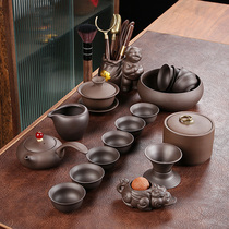 Qisha purple sand kung fu tea set home new Chinese simple teapot tea cup tea sea tea ceremony accessories tea maker