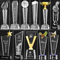 Crystal trophy creative five-pointed star thumb competition souvenirs authorized medal medal spot custom made