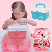 Childrens house simulation doctor toy parts cloth bag plastic box wooden box baby storage accessories
