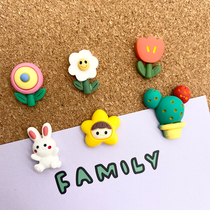 6 cute cartoon pushpins Flower stars cactus rabbit nails creative cork board felt photo press nails