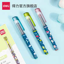 Del Stationery S850 Flight Series Quick Dry Direct Pen 0 5 Full Needle Tube Black Direct Type Walking Pen 12 Student Office Writing Tools