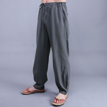 Chinese style Tang suit Chinese style mens youth large size loose cotton linen pants national clothing mens linen pants
