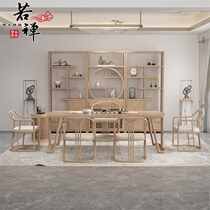 New Chinese style solid wood tea table and chair combination Zen Tea House tea room tea table designer Wu Jinmu furniture