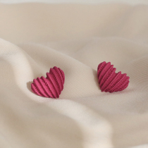 925 Silver Needle White Mei Red Love Earrings Female Simple and Unique Design Sense Earrings